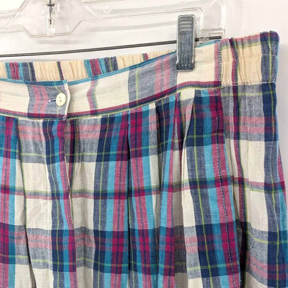 Natural Expressions VTG Plaid MidiSkirt '80s Preppy Academia Cottagecore Prairie - Picture 3 of 8